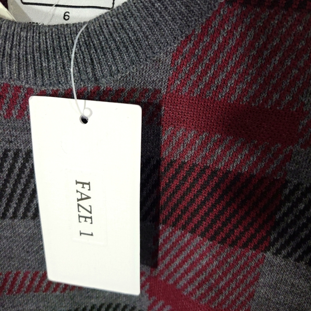 NWT Faze 1 Boy Childs Kids Sweater Size 6 Gray Red Black Top Dressy - Picture 3 of 6